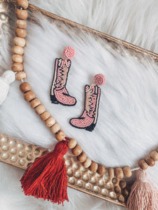 Pink Boots Earrings