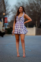 Load image into Gallery viewer, Plaid Lavender Romper